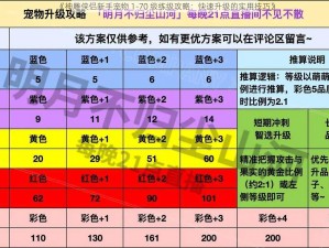 《神雕侠侣新手宠物 1-70 级练级攻略：快速升级的实用技巧》