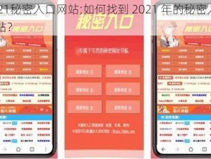 2021秘密入口网站;如何找到 2021 年的秘密入口网站？