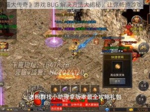 《仿盛大传奇》游戏 BUG 解决方法大揭秘，让你畅游游戏无阻碍