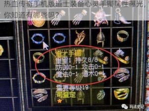 热血传奇手机版道士装备心灵手镯属性曝光，你知道有哪些吗？