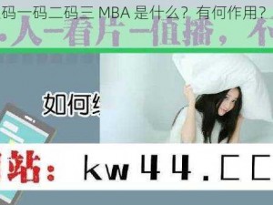 无人区码一码二码三 MBA 是什么？有何作用？如何使用？