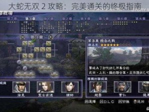 大蛇无双 2 攻略：完美通关的终极指南