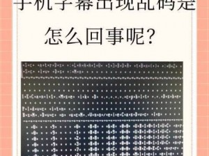 为什么中文字幕会出现乱码？如何解决？