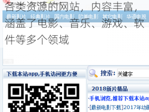 天堂资源最新版网是一个提供各类资源的网站，内容丰富，涵盖了电影、音乐、游戏、软件等多个领域