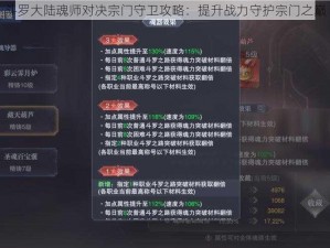 斗罗大陆魂师对决宗门守卫攻略：提升战力守护宗门之巅