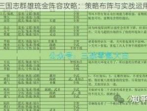 少年三国志群雄琉金阵容攻略：策略布阵与实战运用指南