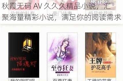 秋霞无码 AV 久久久精品小说，汇聚海量精彩小说，满足你的阅读需求