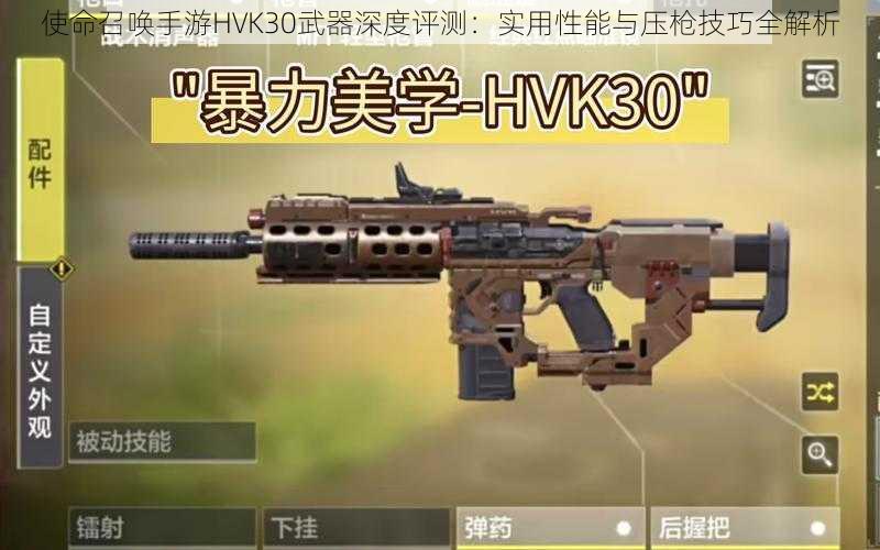 使命召唤手游HVK30武器深度评测：实用性能与压枪技巧全解析