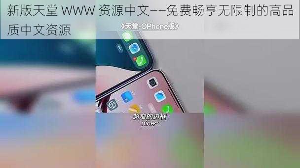 新版天堂 WWW 资源中文——免费畅享无限制的高品质中文资源