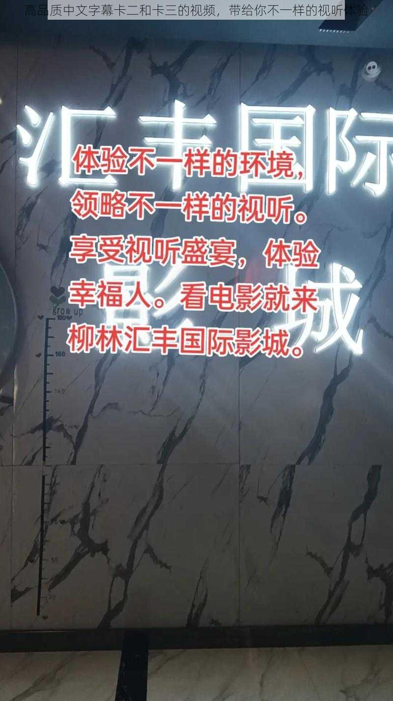 高品质中文字幕卡二和卡三的视频，带给你不一样的视听体验