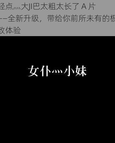 轻点灬大JI巴太粗太长了 A 片——全新升级，带给你前所未有的极致体验