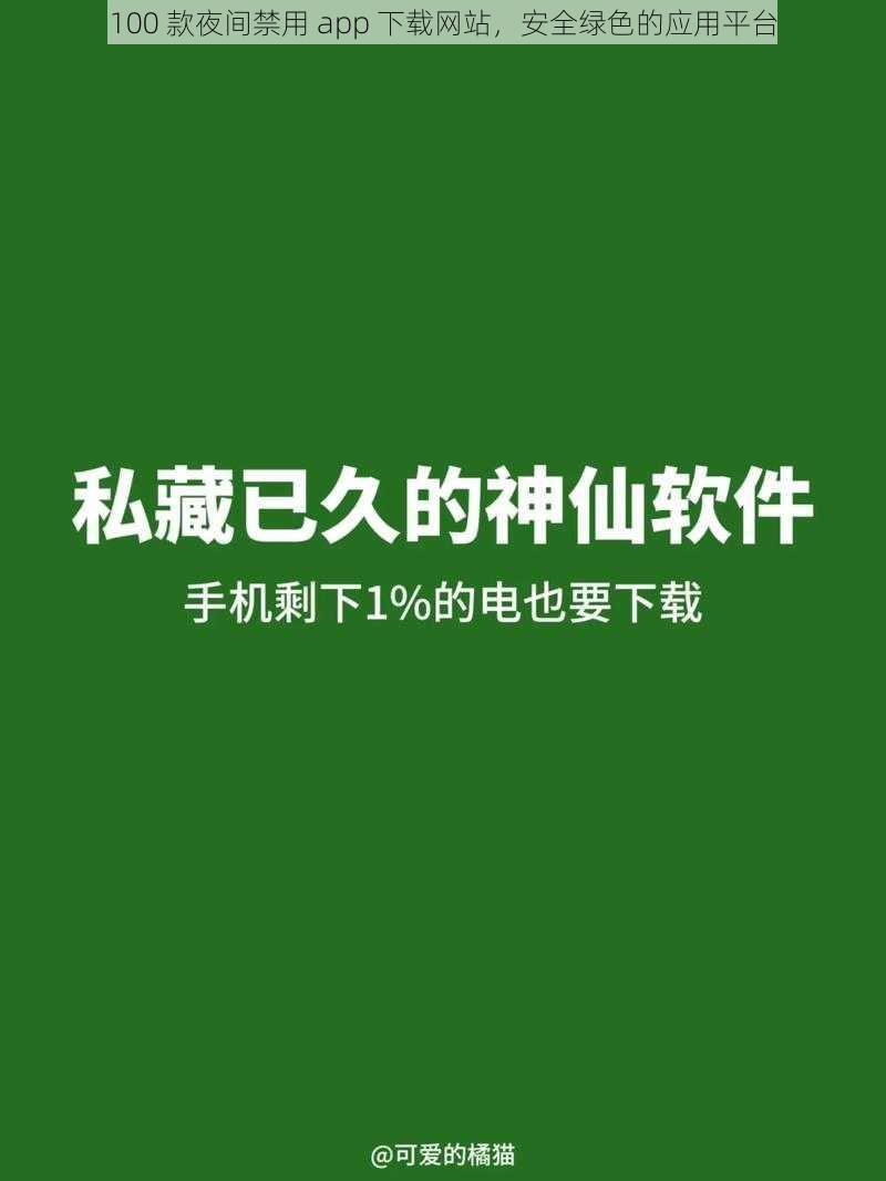 100 款夜间禁用 app 下载网站，安全绿色的应用平台