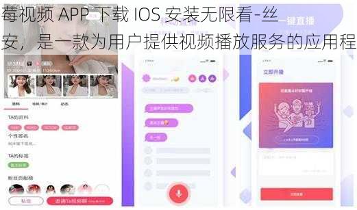 草莓视频 APP 下载 IOS 安装无限看-丝瓜安，是一款为用户提供视频播放服务的应用程序