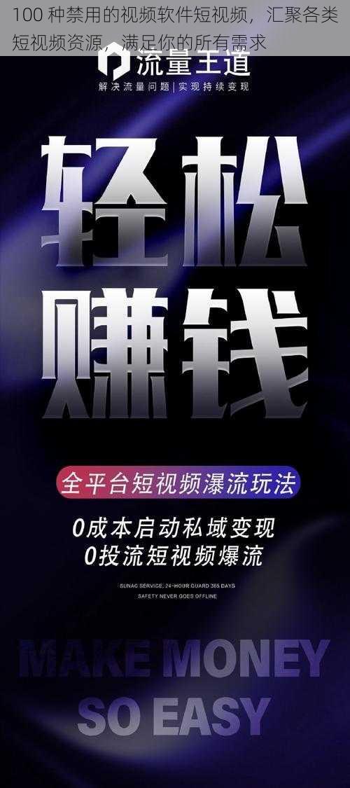 100 种禁用的视频软件短视频，汇聚各类短视频资源，满足你的所有需求