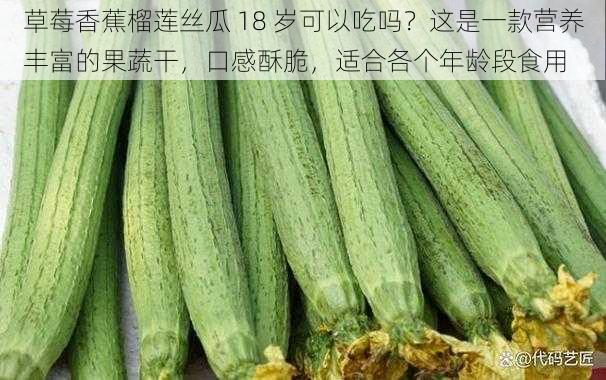 草莓香蕉榴莲丝瓜 18 岁可以吃吗？这是一款营养丰富的果蔬干，口感酥脆，适合各个年龄段食用