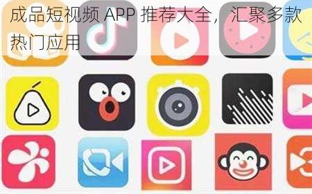 成品短视频 APP 推荐大全，汇聚多款热门应用