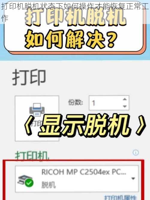 打印机脱机状态下如何操作才能恢复正常工作