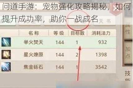 问道手游：宠物强化攻略揭秘，如何提升成功率，助你一战成名