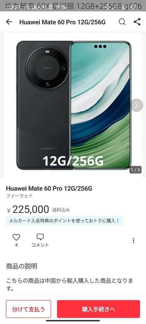 华为畅享 60X 星河银 12GB+256GB g606