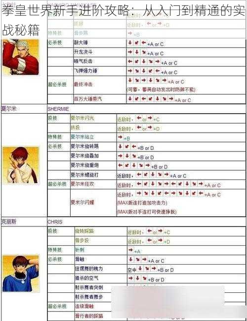 拳皇世界新手进阶攻略：从入门到精通的实战秘籍