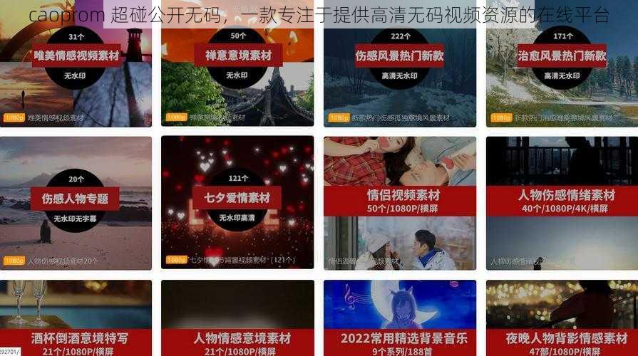 caoprom 超碰公开无码，一款专注于提供高清无码视频资源的在线平台