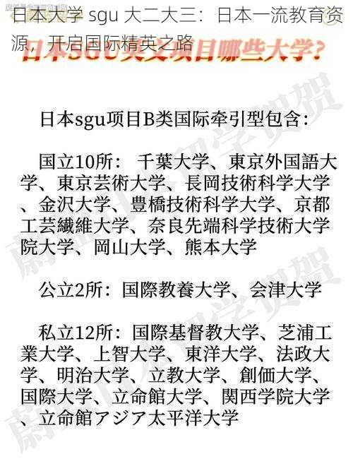 日本大学 sgu 大二大三：日本一流教育资源，开启国际精英之路