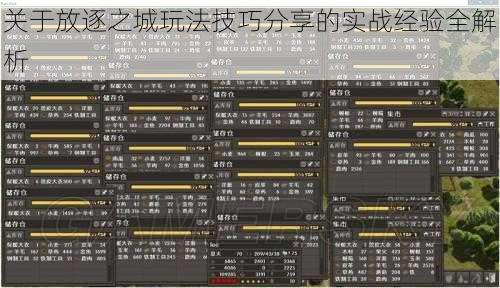 关于放逐之城玩法技巧分享的实战经验全解析