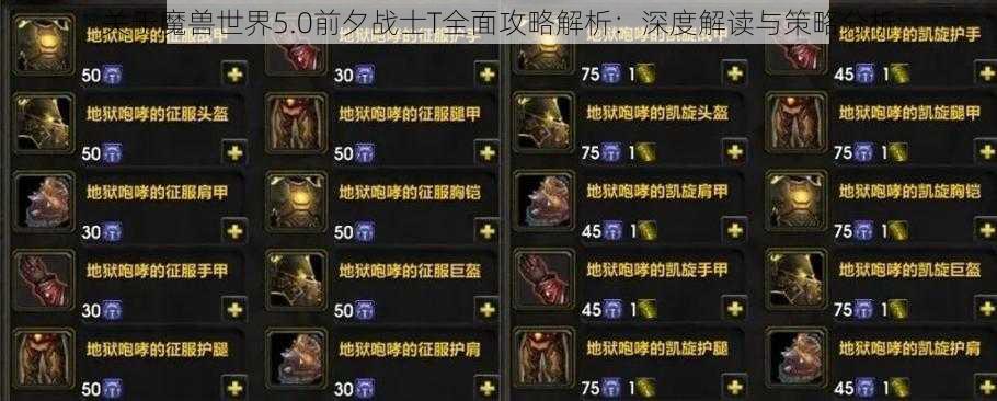 关于魔兽世界5.0前夕战士T全面攻略解析：深度解读与策略分析