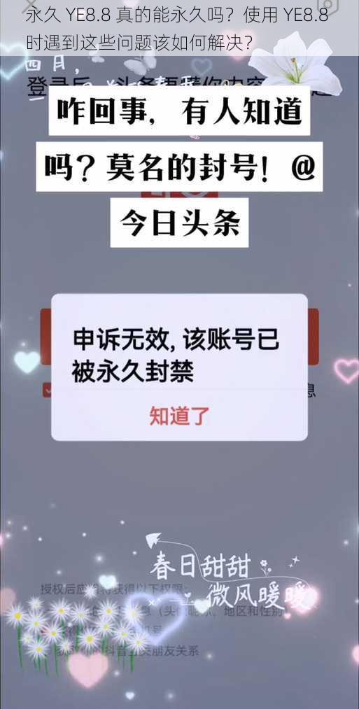 永久 YE8.8 真的能永久吗？使用 YE8.8 时遇到这些问题该如何解决？