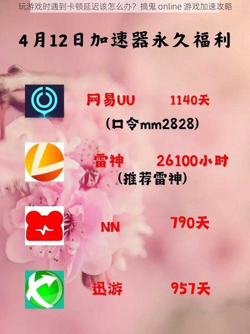 玩游戏时遇到卡顿延迟该怎么办？搞鬼 online 游戏加速攻略