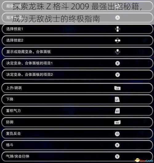 探索龙珠 Z 格斗 2009 最强出招秘籍，成为无敌战士的终极指南
