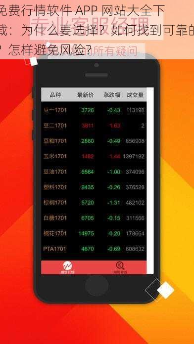 免费行情软件 APP 网站大全下载：为什么要选择？如何找到可靠的？怎样避免风险？