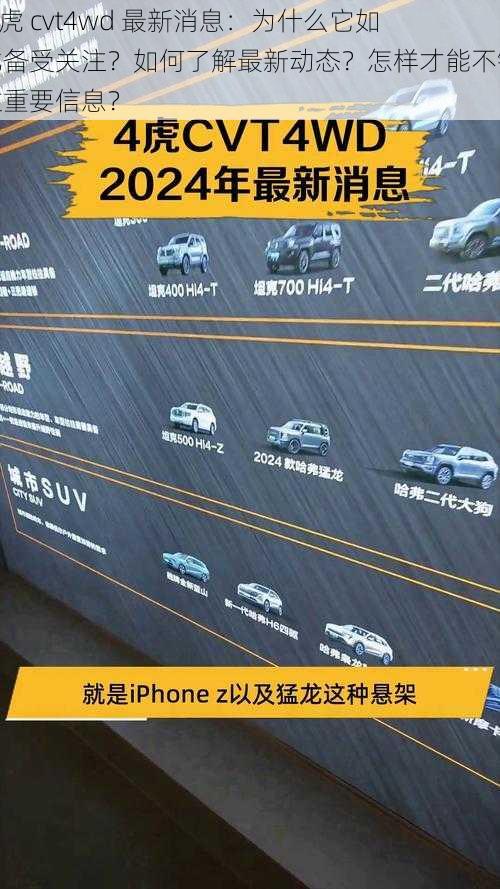 4 虎 cvt4wd 最新消息：为什么它如此备受关注？如何了解最新动态？怎样才能不错过重要信息？