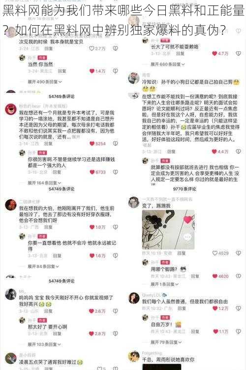 黑料网能为我们带来哪些今日黑料和正能量？如何在黑料网中辨别独家爆料的真伪？