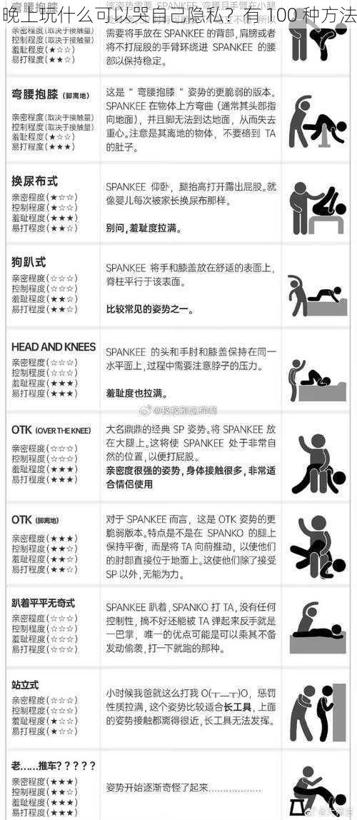 晚上玩什么可以哭自己隐私？有 100 种方法