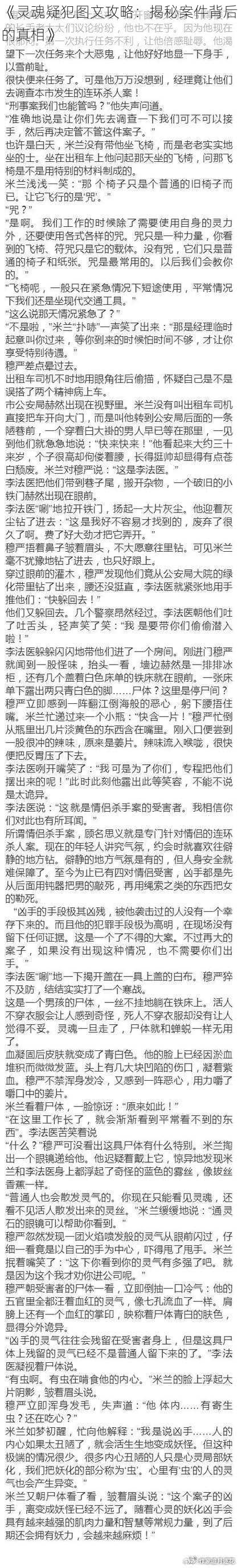 《灵魂疑犯图文攻略：揭秘案件背后的真相》