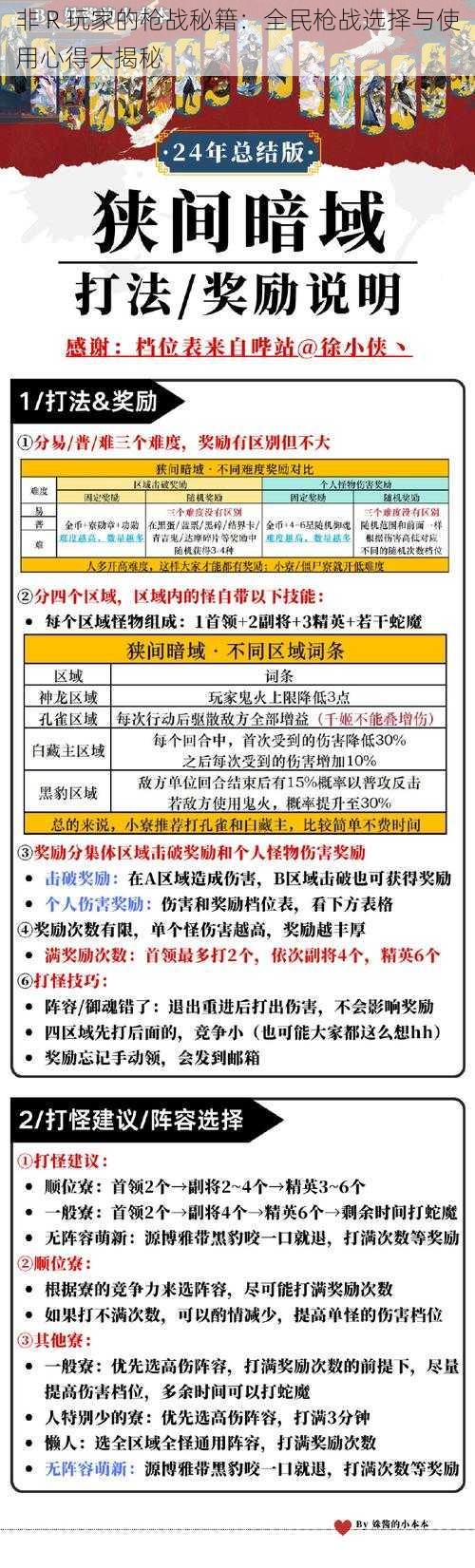 非 R 玩家的枪战秘籍：全民枪战选择与使用心得大揭秘