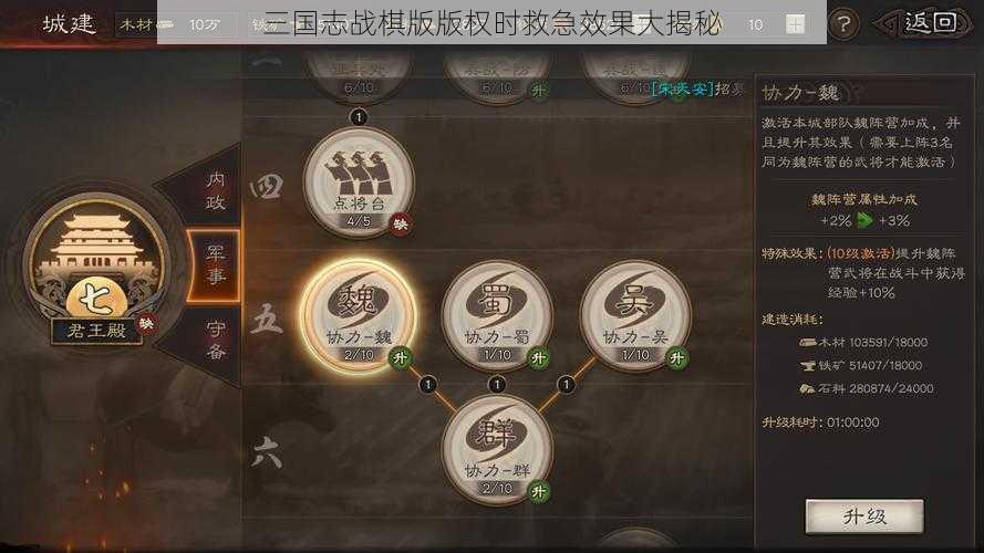 三国志战棋版版权时救急效果大揭秘