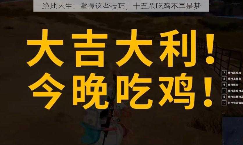 绝地求生：掌握这些技巧，十五杀吃鸡不再是梦