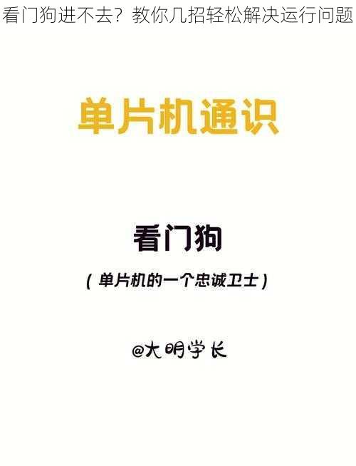 看门狗进不去？教你几招轻松解决运行问题