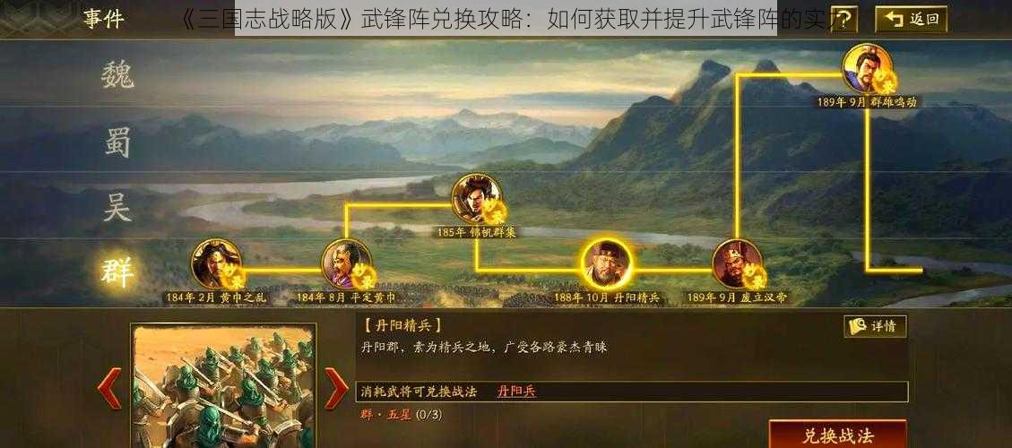 《三国志战略版》武锋阵兑换攻略：如何获取并提升武锋阵的实力