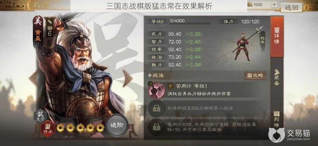 三国志战棋版猛志常在效果解析